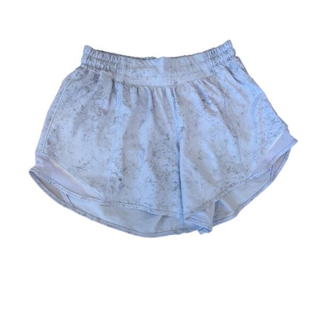Lululemon Light Purple and Gray Hotty Hot High-Rise Lined Short Womens Size 6